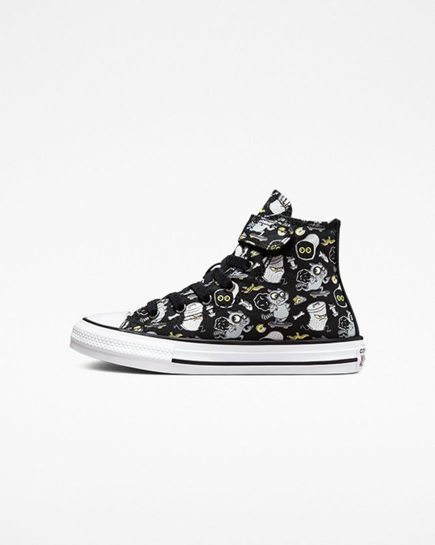 Chlapecké Boty Vysoké Converse Chuck Taylor All Star Easy-On Raccoons Černé Šedé | CZ BIDW63